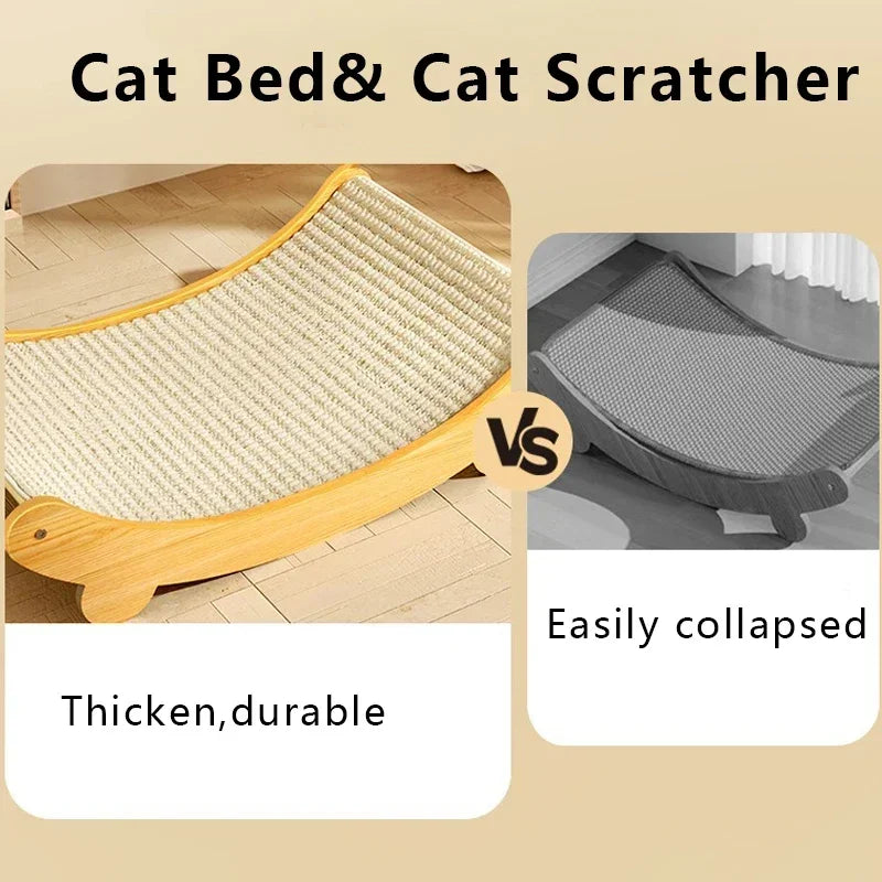 Cat Scratching Pads Multifuction Wooden Cats Sleeping Bed Detachable Wear-Resistant Cat Scratch Board Kitten Grinding Cats Toys