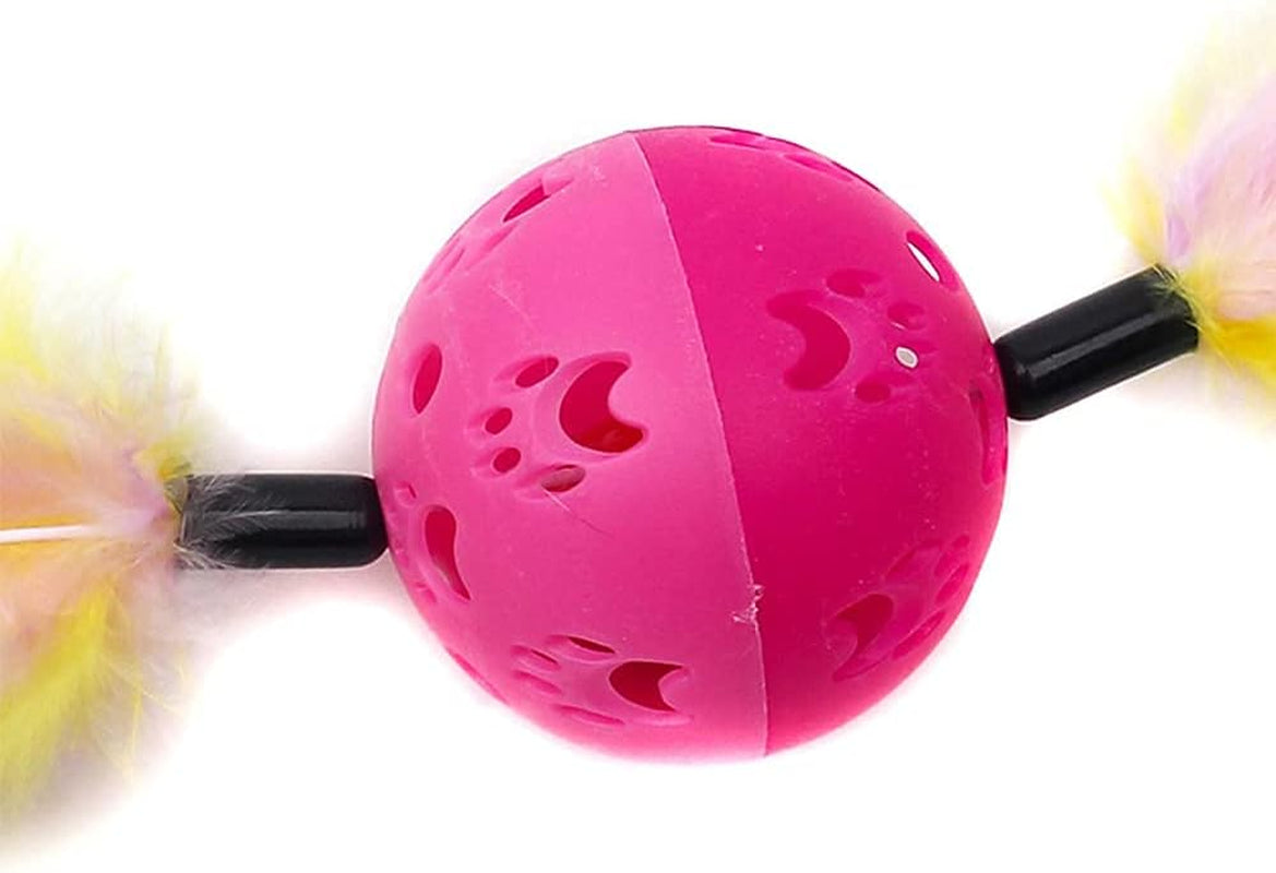 Feather Cat Toys,Kitten Toys for Indoor Cats,Cat Wand.Cat Toy Wand,Cat Teaser,Interesting Interactive Games (Double Color Feathers)