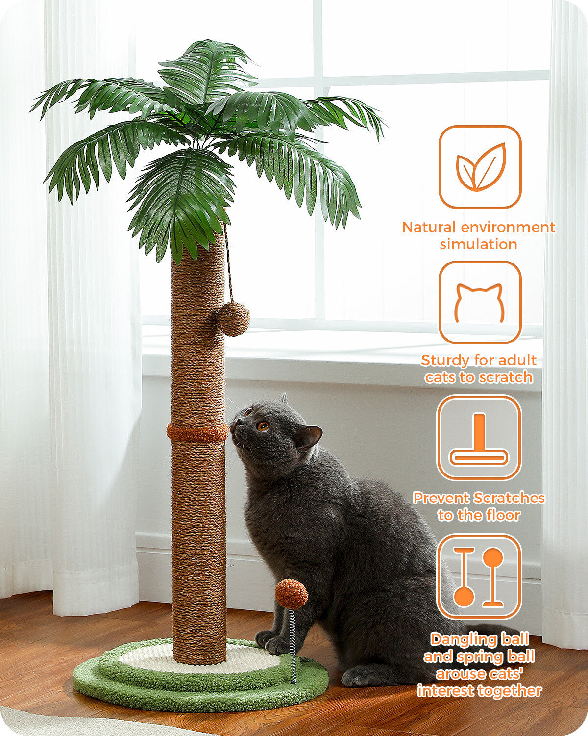 PAWZ Road 33" Cat Tree Tower Scratching Post Sisal Covered Scratcher Cats Toys