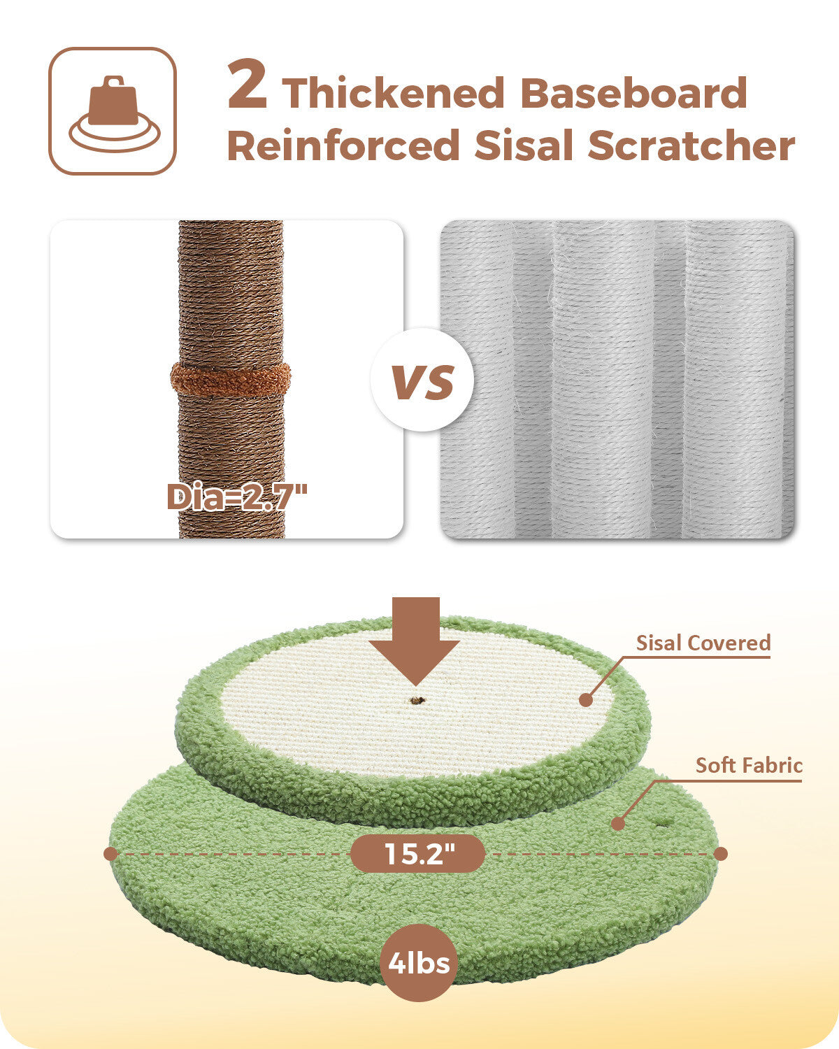 PAWZ Road 33" Cat Tree Tower Scratching Post Sisal Covered Scratcher Cats Toys